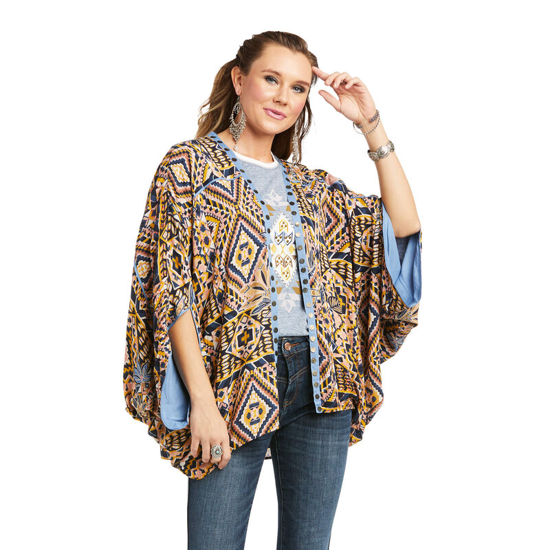 Ariat Hemden Damen - Social Kimono Mehrfarbig ( JEQLT-5629 )